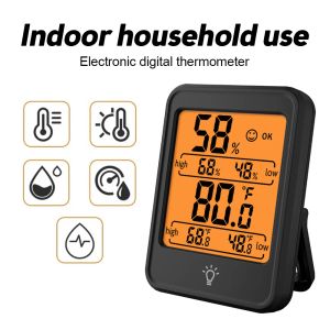 Hymómetro digital LCD de gran tamaño habitación interior de la habitación interior de la temperatura electrónica del medidor del medidor meteorológico Estación meteorológica