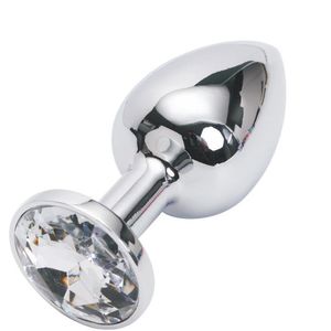 Large Size Metal Anal Plug Booty Beads Stainless Steel+Crystal Jewelry Sex Toys Adult Products Butt Plug For Women Man