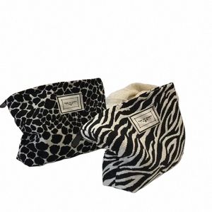 Grandes mujeres leopardo Bag Bag Canvas impermeable Mape de maquillaje Bolsa de viaje Organizador de maquillaje de belleza B6TP#