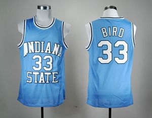 Larry Bird Indiana State Sycamores College Basketball Jersey Blue Size S-XXL
