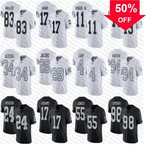 Josh Jacobs Michael Mayer Tim Brown Tyree Wilson Robert Spillane Nate Hobbs Marcus Allen Jakorian Bennett Tre Tucker Daniel Carlson Isaac Rochell Football Jerseys