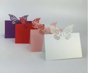 Decoraciones de boda Corte de láser Nombre de la mesa de mariposa Conta de lugar Suministros de fiesta de bodas 1000 PCS