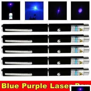 Pointeurs Laser 5Pcak 10Miles 1Mw 405Nm Bleu Violet Stylo Laser Pointeur Faisceau Enseignement Lumière Powerf Chat Jouet Haute Puissance Drop Delivery 2021 Dhris