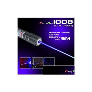 Pointeurs laser haute puissance 1000M 405Nm Powerf Purpleblue Violet Sos Lazer Lampe de poche Chasse Enseignement Drop Delivery Electronics Gadget Dhckv