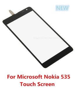 Dernier numériseur d'écran tactile avant en verre extérieur noir entièrement testé pour Microsoft Nokia Lumia 535 remplacements de haute qualité
