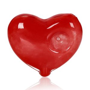 Dernières Pipes à main en verre épais en forme de coeur d'amour rouge Portable Filtre innovant Herbe Tabac Cuillère Bol Fumeur Bong Porte-Cigarette Innovant Tube DHL