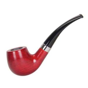 Dernière boîte-cadeau de pipe à fumer en bois massif Motifs rouges noirs Pot Cigarette à tabac à la main Filtre à base de plantes Conseils Tuyaux Accessoires pour outils