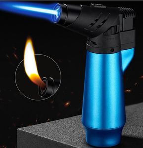 Dernières Torches briquet torche Jet flamme interrupteur de feu coupe-vent Butane rechargeable briquets allume-cigare 4 couleurs