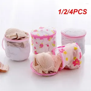 Sac à linge 1/2 / 4pcs Hosiery Saver Bras Protector Mesh Bags Sock Wash Organizer Zip Femmes Lingerie Sous-vêtements