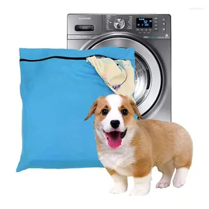Sacs à linge 1pc sergé polyester tissu sac de lavage brodé animal domestique animaux de compagnie stockage machine à laver