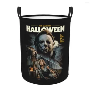 Bolsas de lavandería Halloween Michael Myers Basket Plegable Gran Ropa de Almacenamiento Bin Película de terror Baby Hamper