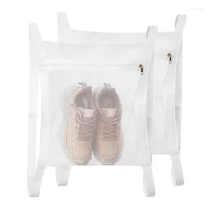 Sac à linge Sac de séchoir à chaussures 2 PCS Mesh Couvrettes de poussière non tissées à crampons à poussière Rangement clair pour chaussures Accessoires de vêtements