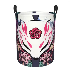 Sacs à linge Spirit Kitsune Hamper Grand panier de rangement de vêtements japonais Kabuki Toys Bin Organisateur pour les enfants