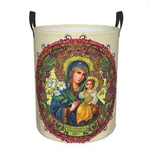 Sac à linge The Mother of God Virgin Marie Notre-Lady Dirk Dirty Salking Imageproof Home Organizer Vêtements Kids Toy Rangement