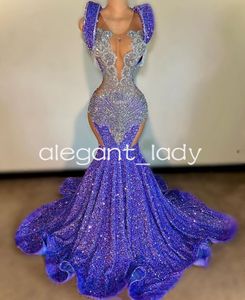 Robe de soirée scintillante violet lavande pour femmes, Gillter diamant cristal velours, robe de bal d'anniversaire, fille noire