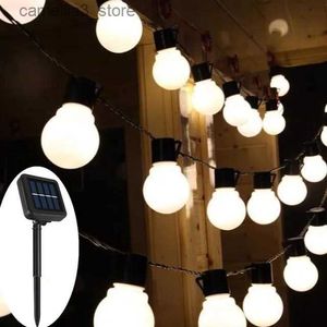 Lawn Lamps LED Solar Light Outdoor Garland Street G50 Bulb String Light As Christmas Decoration Lamp for Garden Indoor Holiday Lighting Q231125