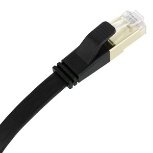 Câble Lballist Gold plaqué plat CAT8 Ethernet RJ45 Multi-blindé pour le réseau de routeur moderne 50cm 1M 1,8M