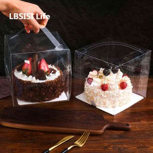 LBSISI Life – décoration transparente d'anniversaire, 10 pièces, gâteau en Mousse, beignets/biscuits, fournitures d'emballage de cuisson, boîte cadeau pour enfant H1231