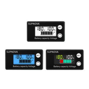 Indicador Digital LCD de capacidad de batería, voltímetro de CC de 8V-100V, plomo ácido, litio, LiFePO4, para coche y motocicleta, medidor de voltaje de 12V, 24V y 48V