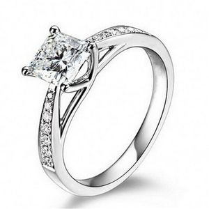 Joyería LCZ, anillos de diamante SONA Lab auténticos de plata 925 auténtica de 1 Ct para mujer, anillos de compromiso de boda aneis de diamante