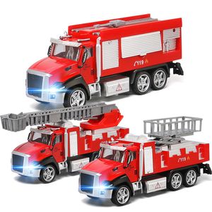 LD Diecast Alloy Fire Rescue Vehicle Model Toy, Ladder Truck, Fire Water Cannon con Sound Lingts, Pull Back, Xmas Kid Birthday Gifts, 6615