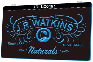 LD0181 J. R. Watkins Naturals, gravure 3D, panneau lumineux LED, vente en gros et au détail