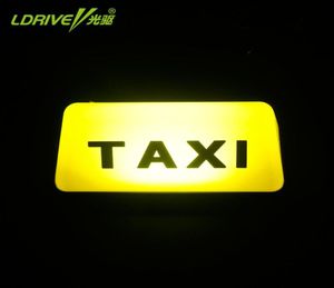 LDRIVE 1 unidad 12V 5W Led brillante techo del coche lámpara indicadora de cabina de TAXI señal amarillo rojo lámpara de luz de Taxi cinta adhesiva montada 9411779