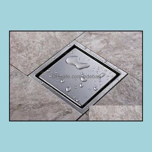 Plomb Carrelage Insert Carré Sol Déchets Grilles Salle De Bains Douche Vidange 110 X 110Mm304 En Acier Inoxydable Baignoire Égouttoir Drop Delivery 2021 Drains Fauc