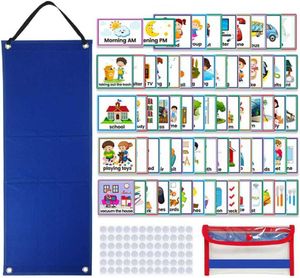 Juguetes de aprendizaje 70 piezas Calendario visual para niños Gráfico Rutina de tareas diarias Juegos de entrenamiento de buenos hábitos en el hogar para niños de 3 a 6 años HKD230830
