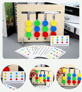 Juguetes de aprendizaje Montessori Educativo Madera Color Fruta Doble cara Juego Lógico Juego Entrenamiento Niños Clasificación de color Tableros de actividades 221012