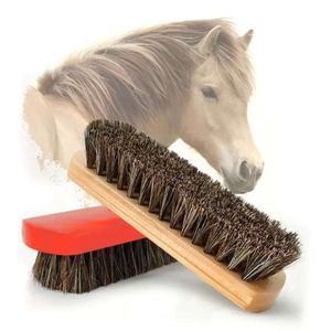 Cuero 100% polaco Zapato de crin natural Pelo de caballo real Herramienta de pulido suave Cepillo de limpieza para botas de gamuza Nubuck Cg001 ing