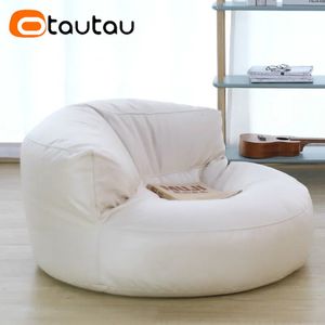 Pouf en cuir ensemble de canapé housse sans remplissage simple canapé paresseux chaise inclinable repose-pieds tabouret siège de sol coin Ottoman Tatami Pouf 240116