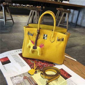 Bolso de cuero Bk diseñador francés principios de primavera limón amarillo puro bolso de platino para mujer suave solo hombro