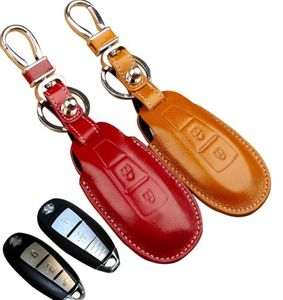 Funda de cuero para llave de coche para Suzuki Maruti Ciaz Baleno New Vitara Scross Kizashi Key Fob Cover Holder Key Wallets Llavero Accessorie8264403