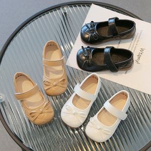 Cuero Niñas Princesa Zapatos Pearl Baby Kids Cuero Blanco marrón blanco Bequeo infantil niños Niños de protección de pie 28hr#