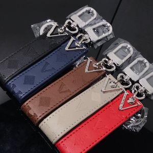 Porte-clés en cuir avec lettre, couleur argent, marque de mode, voiture, bijoux pour hommes et femmes