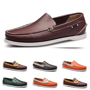 cuir pois hommes chaussures de sport conduite semelle souple triple noir blanc marron acajou bordeaux tout match paresseux Light Tan Chocolat Beige gris profond baskets color23-5