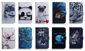 Étuis portefeuille en cuir pour Samsung A53 A73 M52 5G A03 Core 166 A13 A33 Note 20 Ultra LG Stylo 7 Aminal Flower Lion Panda Dog Wolf Ti4997275