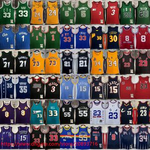Lebron imprimé classique rétro basket-ball 23 James Jersey Grant Hill Stephen Curry Carmelo Anthony Dikembe Johnson Mutombo Hakeem Steve Francis Olajuwon maillots