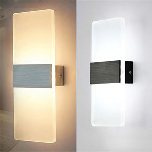 Applique Murale LED 3W 12W Acrylique Rectangle Applique Salon Chambre Fond Couloir Murs Lumière Approprié Balcon Salle De Bains Étude Décoration Lumières