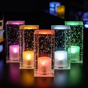 Led Night Lights bar lampe de table charge cristal lumière coloré romantique café restaurant KTV