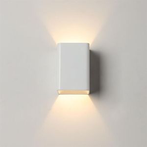 LED Bedroom Bedside Wall Lamps Simple Modern White Metal Wall Sconce Creative el Corridor Aisle Entrance Staircase Light317f