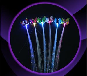 Décoration de fantaisie en épingle à cheveux tressée à LED pour les vacances de fête, extension de cheveux par fibre optique gratuite