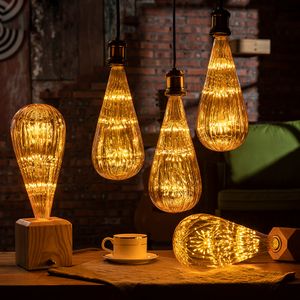 Led bulb E27 Zucchini Starry Sky Lamp 90-260V Dimmable lampada Led For home/Living room/bedroom/Christmas Decor 3W Retro ampul