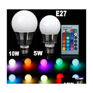 Lampadine a LED 5W 10W E27 Luce Rgb Bb 900 Lumen Cambia colore E14 Lampada spot a globo Romote Controller Regali di Natale Luci di consegna a goccia Dhlpy