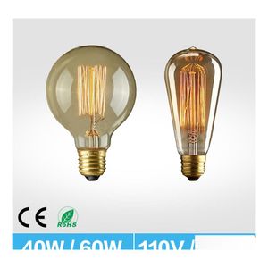 Ampoules LED Brelong E27 Gradation St64 40W Rétro Edison Tungstène Lumière BB Verre Transparent Incandescent Cage D'écureuil Conception Ac220V Ac1 Otbkm