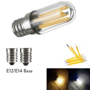 Ampoules LED Mini E14 E12 LED Réfrigérateur Congélateur Filament Lumière COB Dimmable 4W Lampe Blanc Chaud Froid Lampes Éclairage