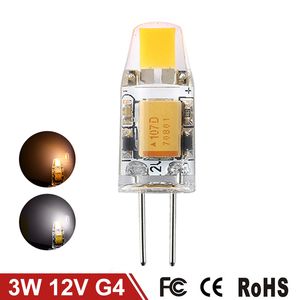 Ampoules LED Mini G4 Lampe LED 3W 6W DC 12V Ampoule COB à intensité variable Angle de faisceau 360 Remplacer les lumières de lustre halogène