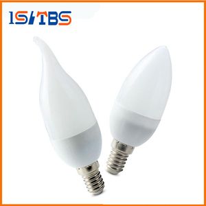 Lámpara de bombilla de vela led E14 E27 B22 2835 SMD blanco cálido/frío lámpara de foco led carcasa de plástico led para decoración del hogar