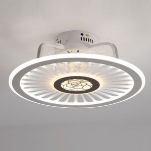 Ventilateur de plafond LED avec lumière, 52W 47 cm à chasse d'eau plafond moderne plafond avec ventilateur pour maison de dépôt de chambre à coucher